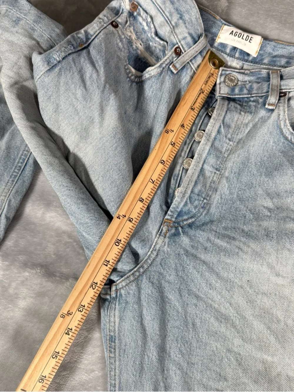 Agolde 90s Jeans Womens 28x28 (Estimated) Straight Fit High Rise Distressed - Picture 16 of 16